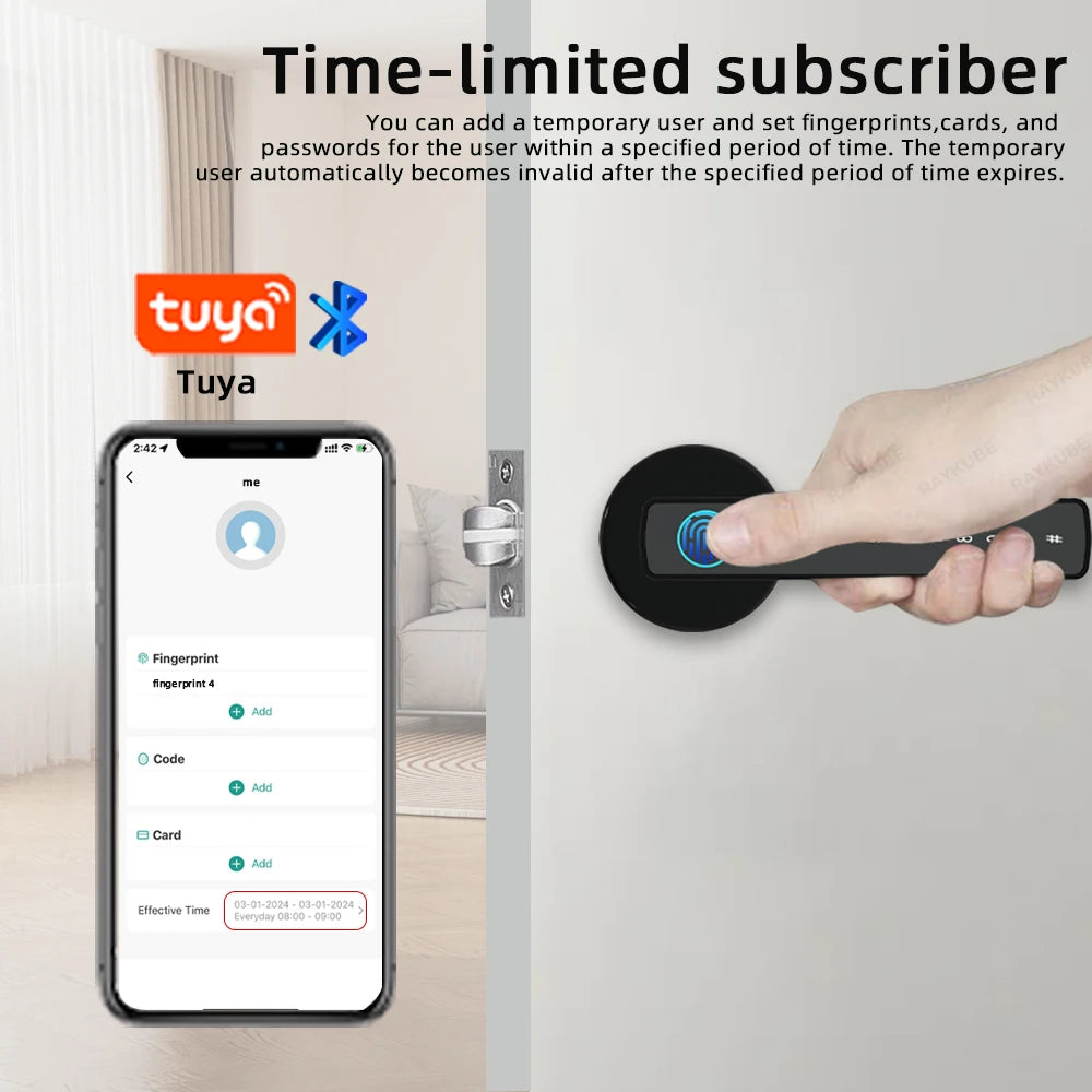 RAYKUBE Smart Fingerprint Door Lock