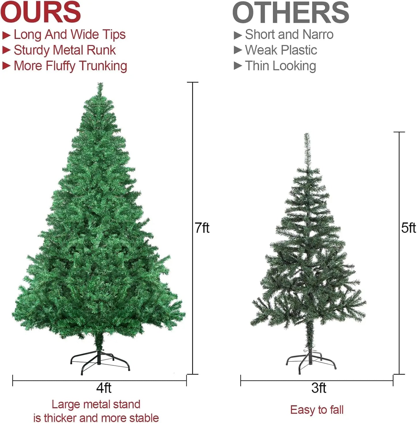 7FT 1000 Branch Artificial Christmas Tree